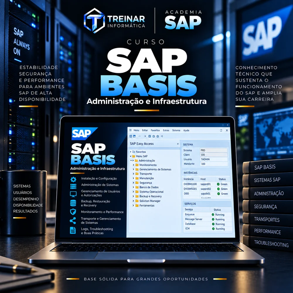 Mockup do Curso SAP BASIS Administração e Infraestrutura